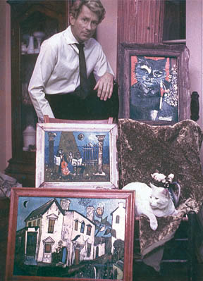 Faulkner With Paintings Image